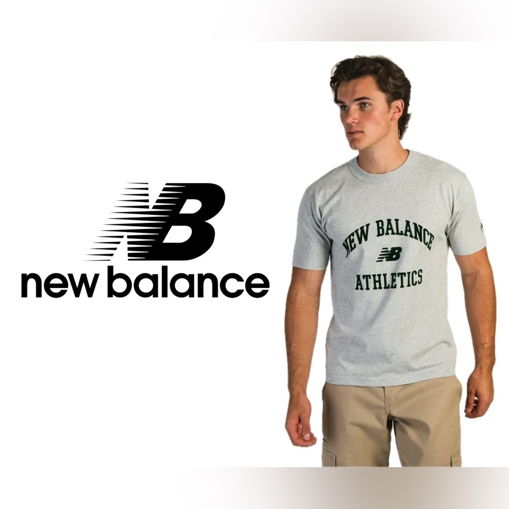 NWOT 100% Cotton New Balance Men's Gray Athletic T-Shirt